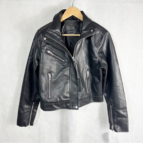 Blank NYC Revolve Faux Leather Moto Jacket size Small Black - Picture 1 of 15